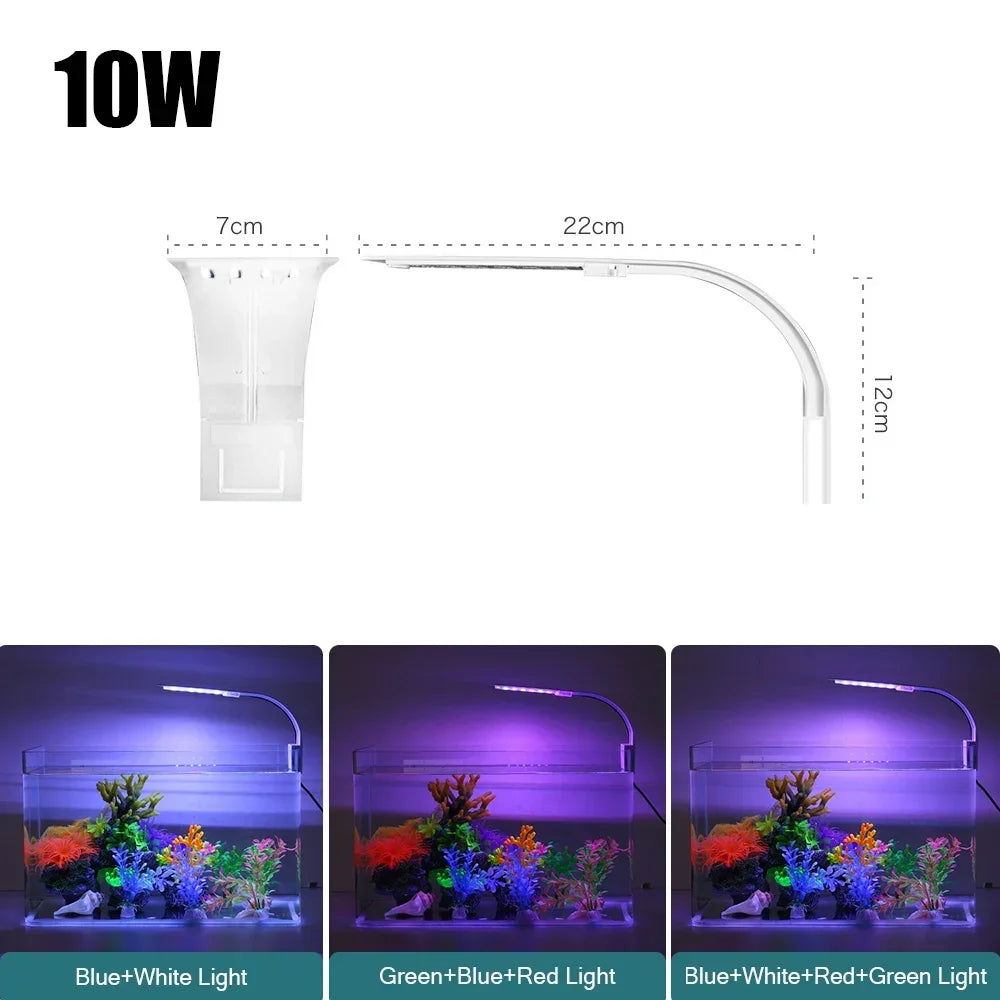Éclairage LED aquarium ultra fin à pince pour plantes aquatiques et poissons