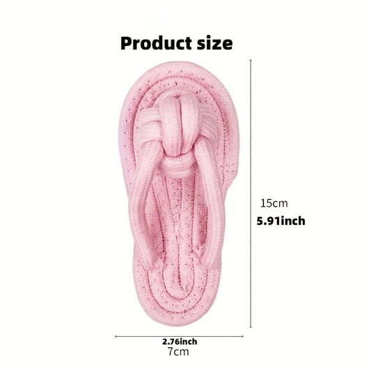 Claquettes - Jouet corde à mâcher pour chien et chat – jouet en peluche nouée pour l’hygiène dentaire