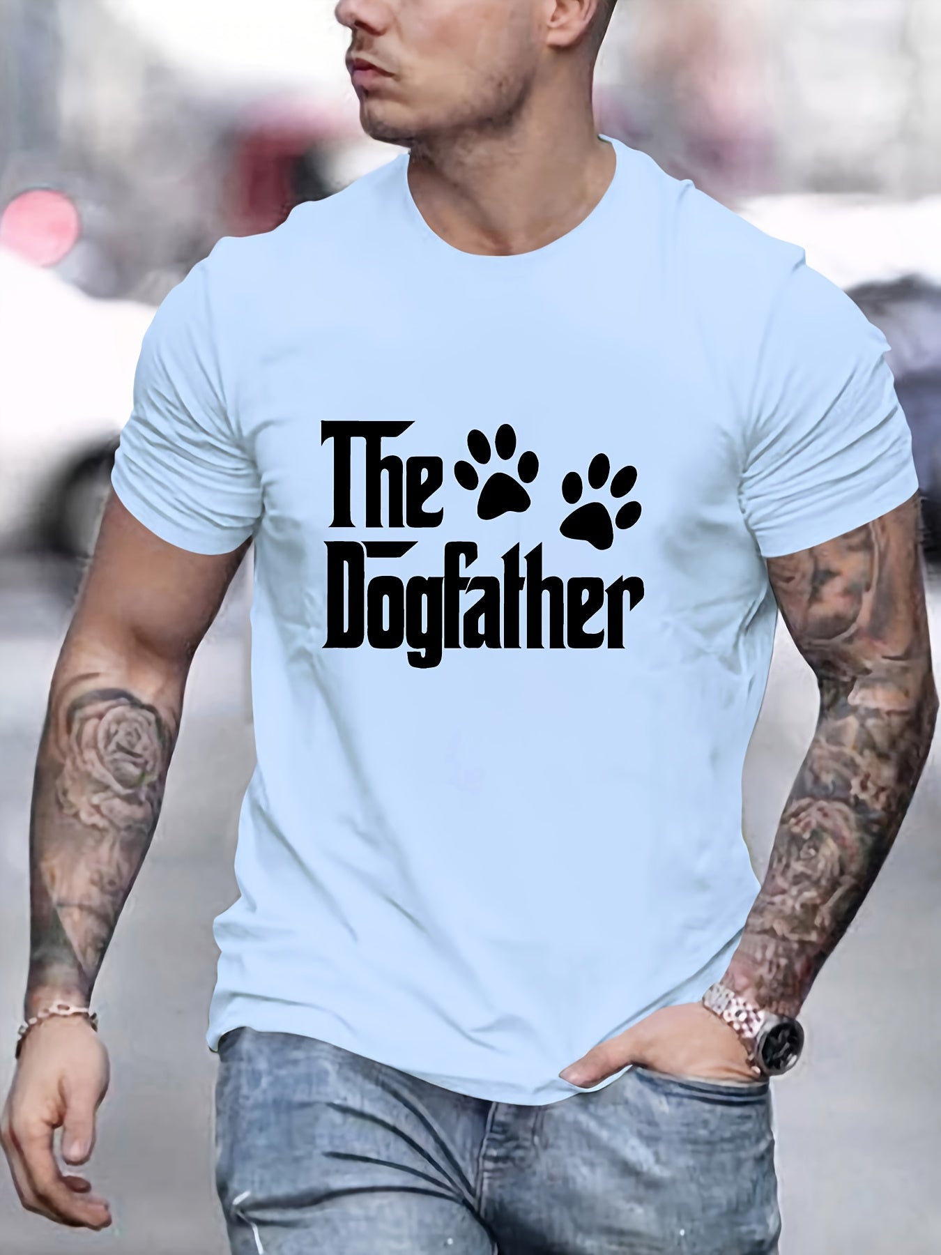 T-shirt homme à manches courtes avec motif dog father