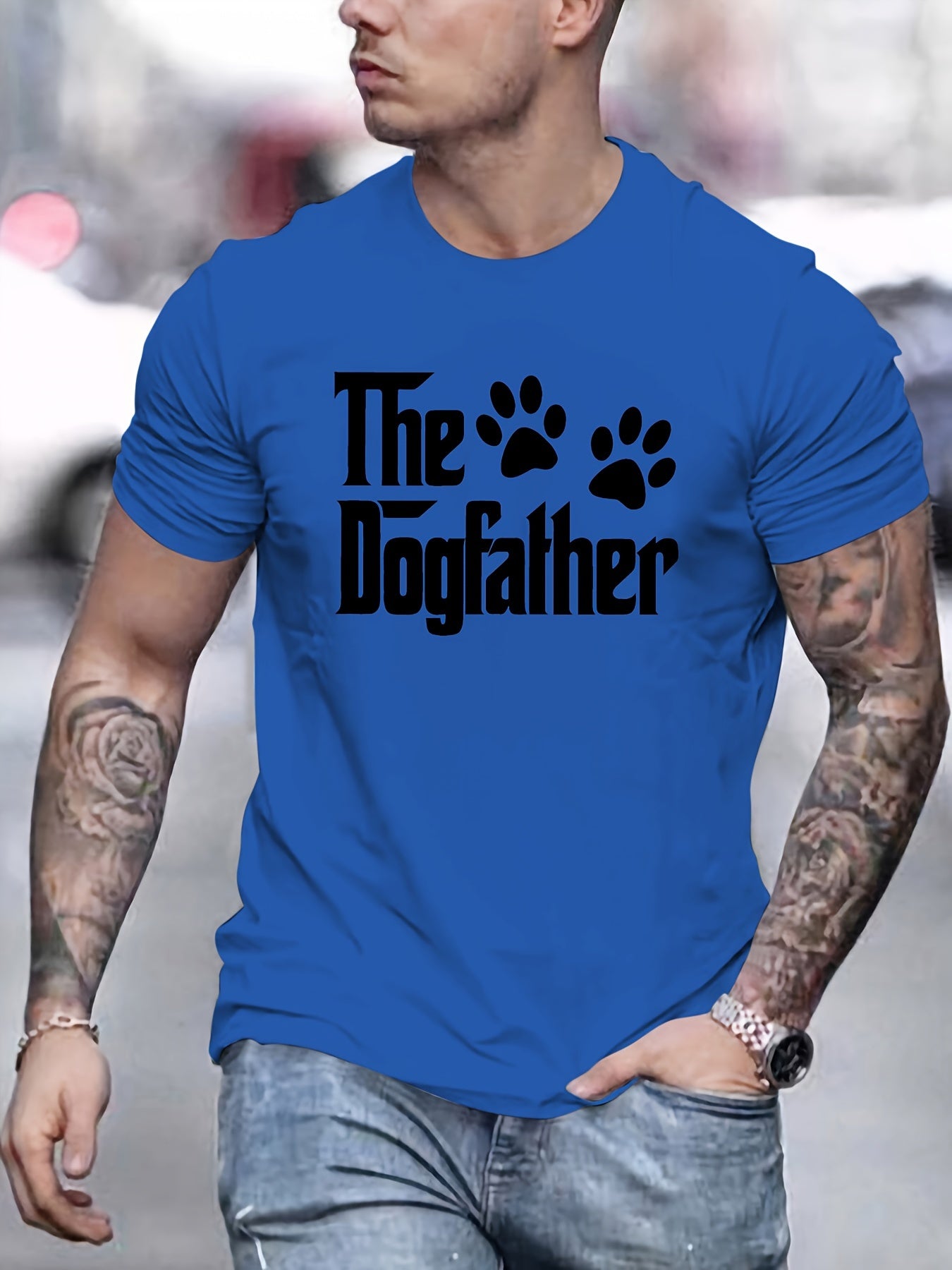 T-shirt homme à manches courtes avec motif dog father