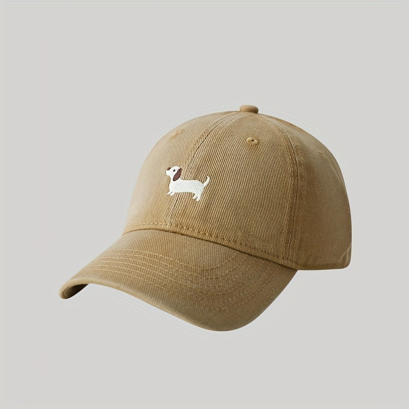 Casquette baseball en coton avec broderie chiot