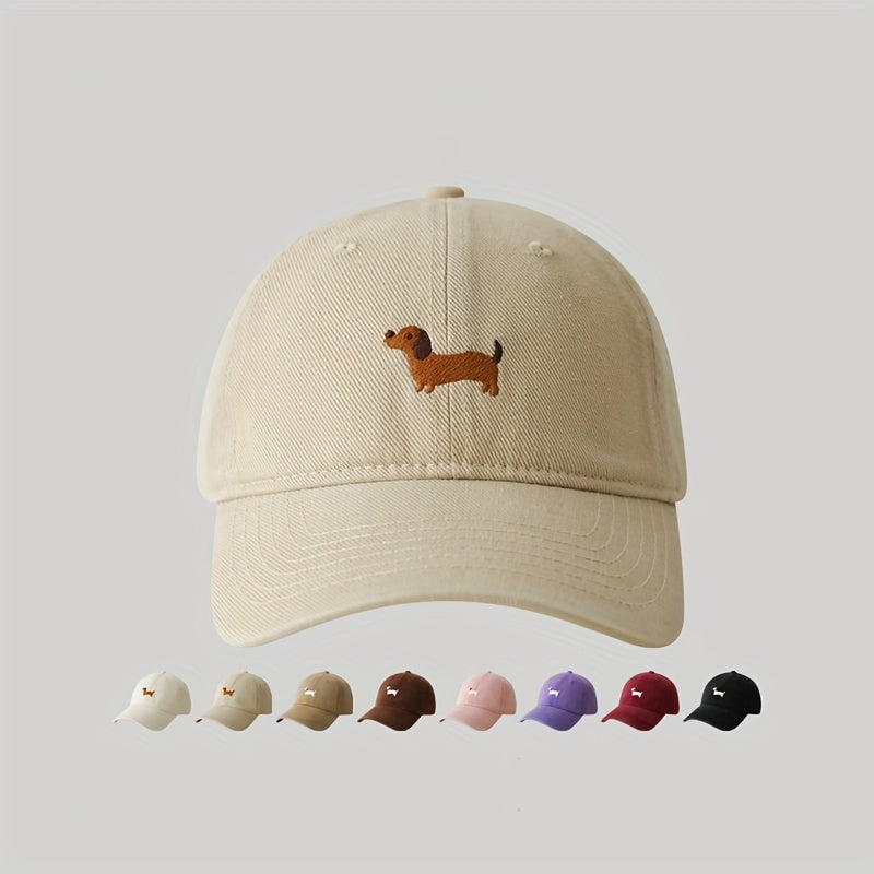Casquette baseball en coton avec broderie chiot