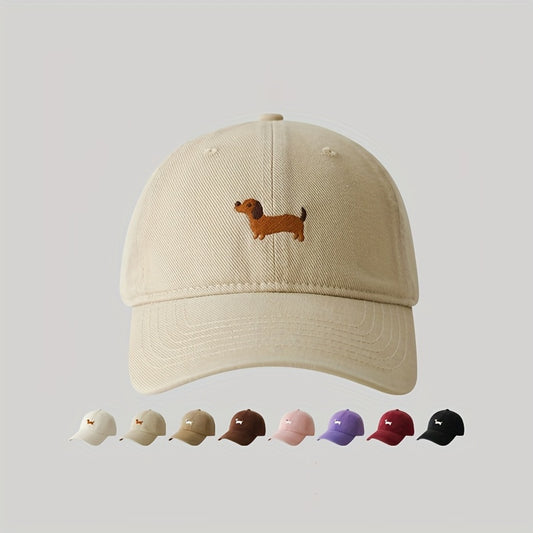 Casquette baseball en coton avec broderie chiot