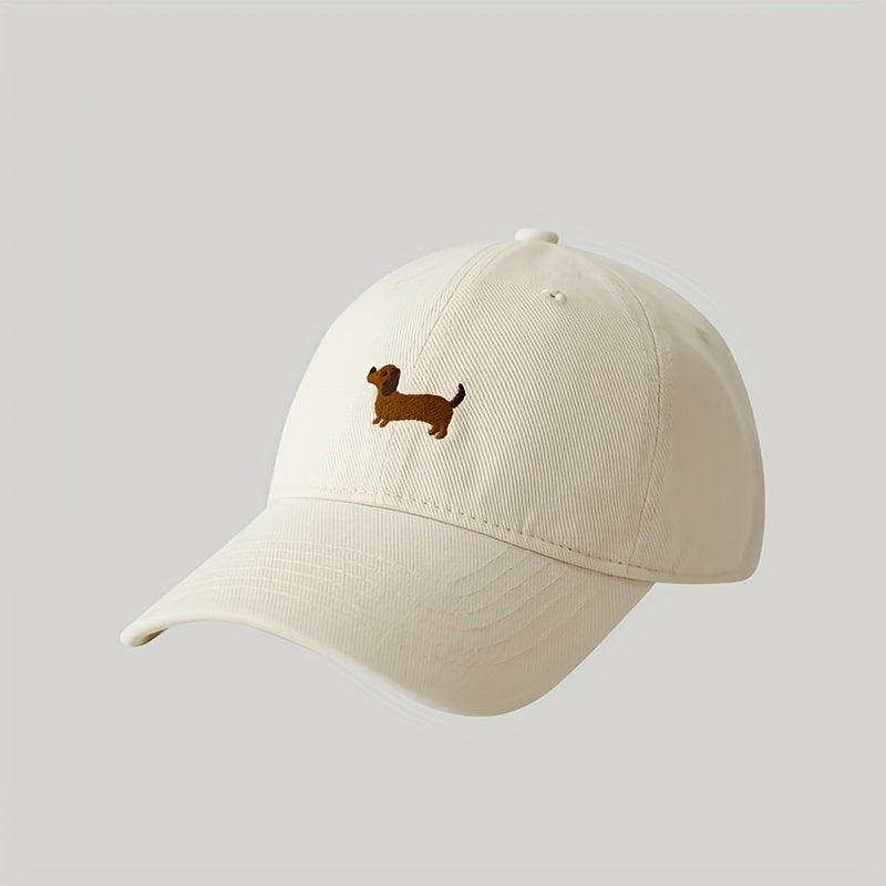 Casquette baseball en coton avec broderie chiot