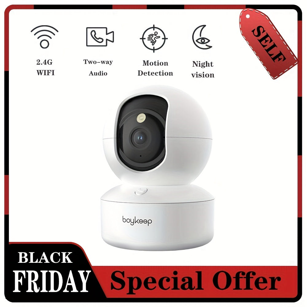 Caméra de surveillance intérieure WiFi 360°  avec vision nocturne et audio bidirectionnel