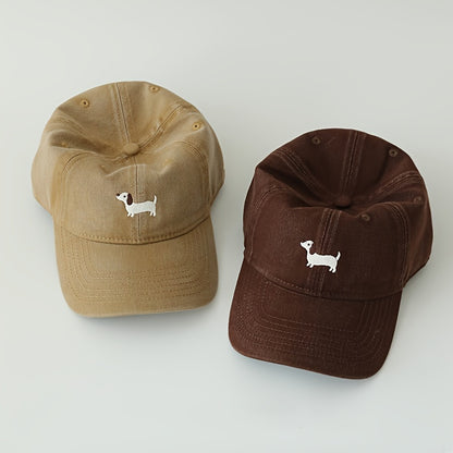 Casquette baseball en coton avec broderie chiot
