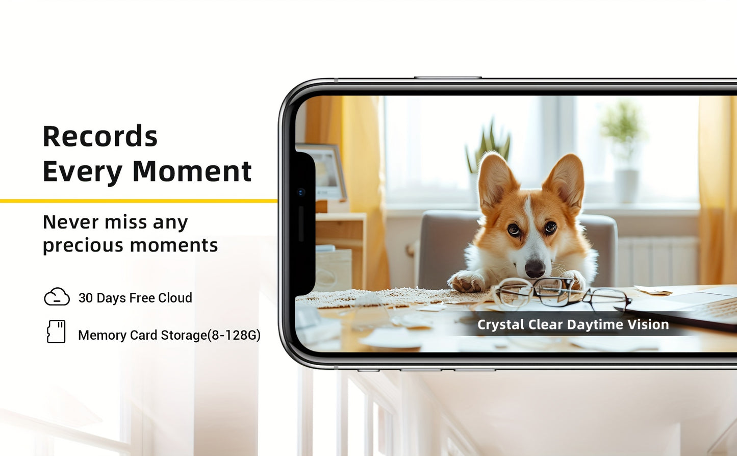 Caméra de surveillance intérieure WiFi 360°  avec vision nocturne et audio bidirectionnel