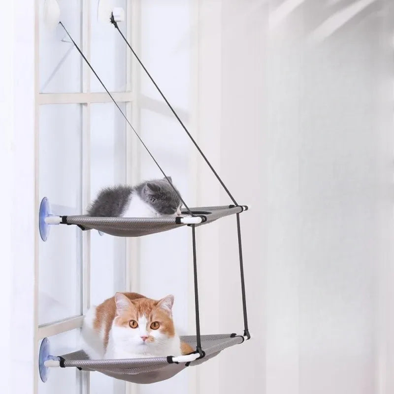 Hamac de fenêtre pour chat avec ventouses