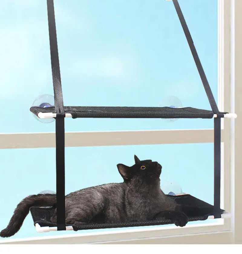 Hamac de fenêtre pour chat avec ventouses