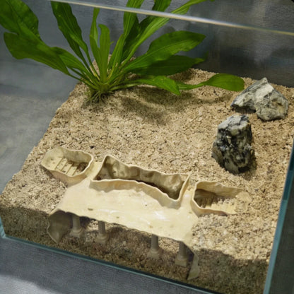 Décoration aquarium colonne romaine avec grotte pour poissons