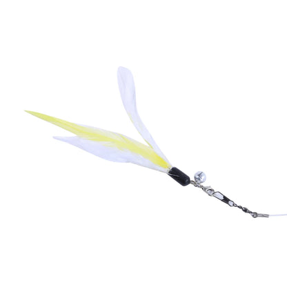 Canne à pêche interactive pour chat et petit chien – jouet à plumes télescopique avec recharges