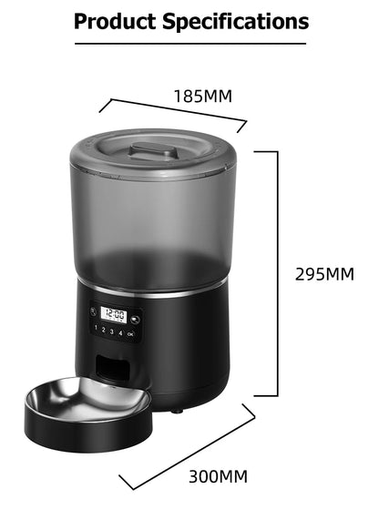 Distributeur automatique de nourriture 4 L pour chat et chien – mangeoire programmable avec écran LCD