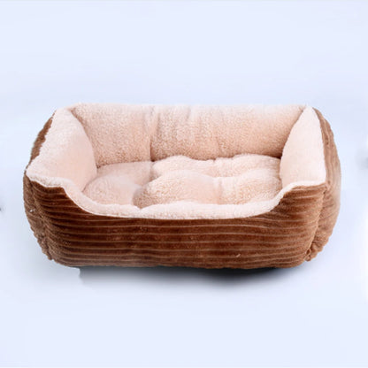 Panier carré en peluche pour chien et chat – lit confortable et imperméable pour petits et grands animaux