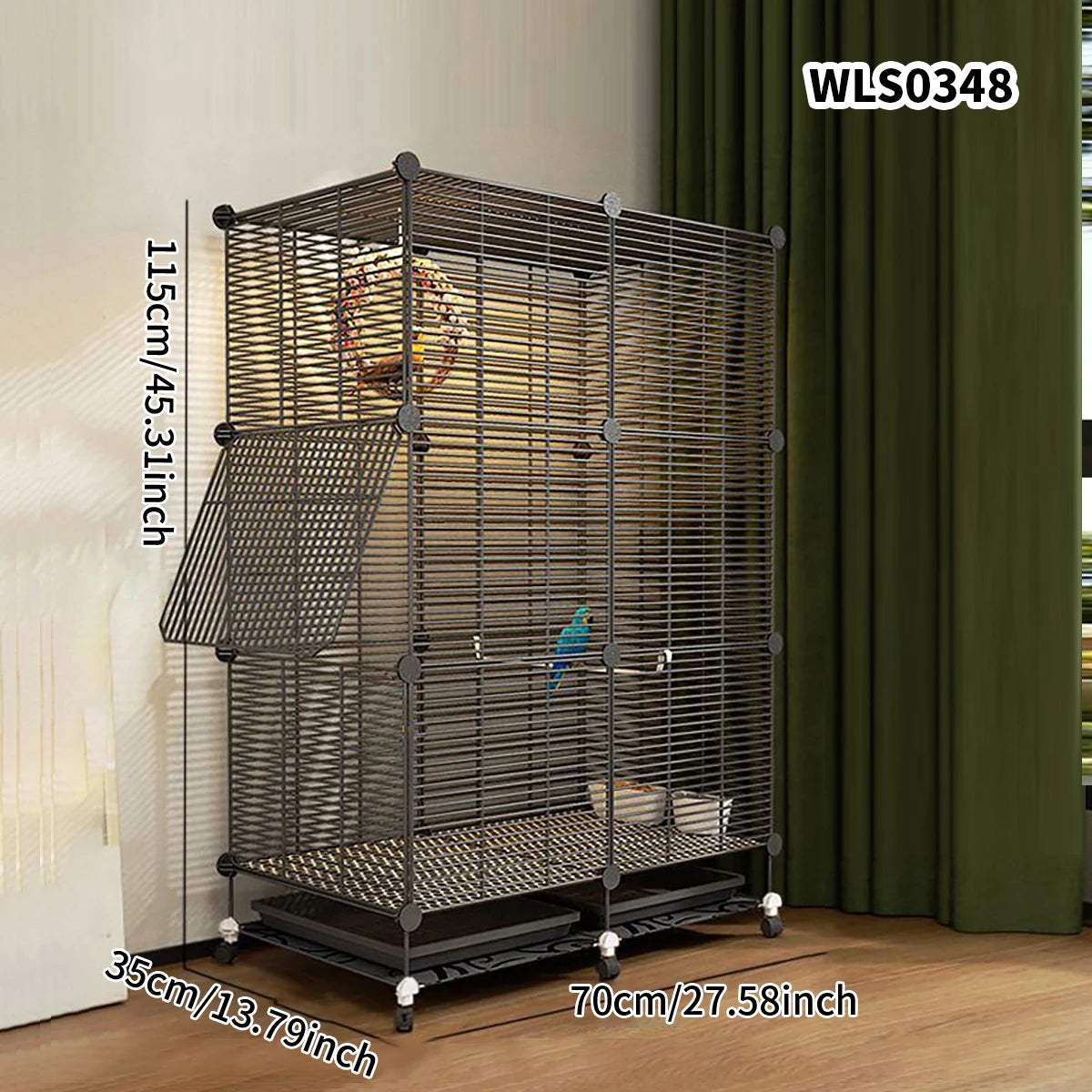 Cage à oiseaux en métal avec structure en fer pour perroquets, pigeons et petits oiseaux