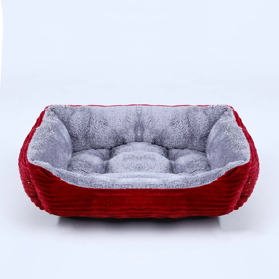 Panier carré en peluche pour chien et chat – lit confortable et imperméable pour petits et grands animaux