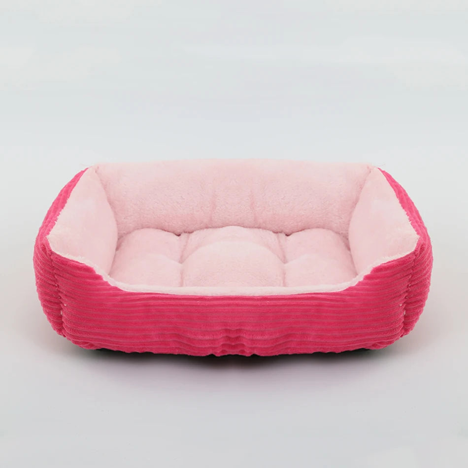 Panier carré en peluche pour chien et chat – lit confortable et imperméable pour petits et grands animaux