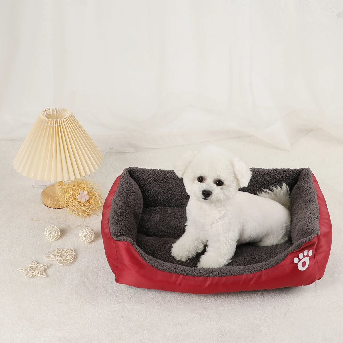 Panier confortable pour chien et chat – lit d’hiver respirant avec coussin moelleux pour petits et grands animaux