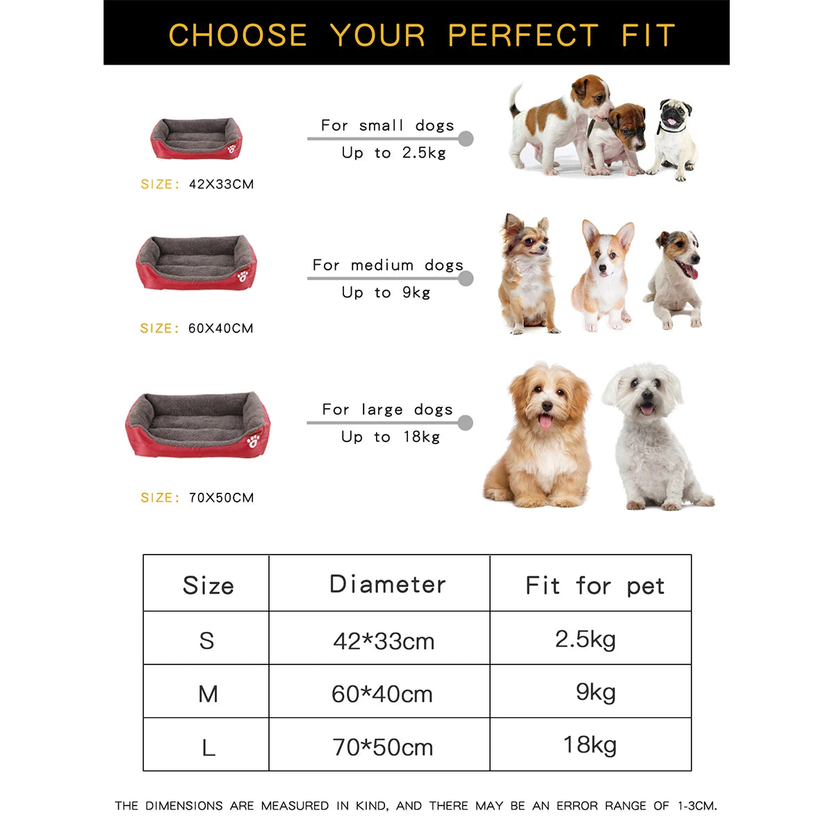 Panier confortable pour chien et chat – lit d’hiver respirant avec coussin moelleux pour petits et grands animaux