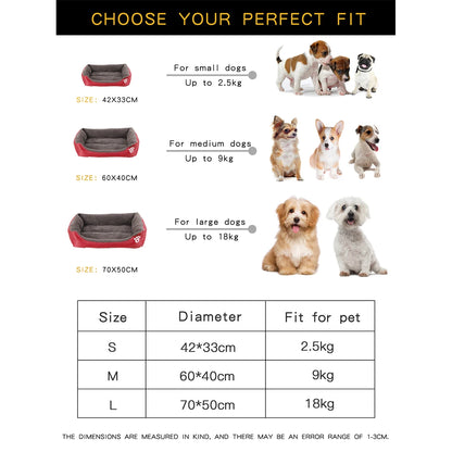 Panier confortable pour chien et chat – lit d’hiver respirant avec coussin moelleux pour petits et grands animaux