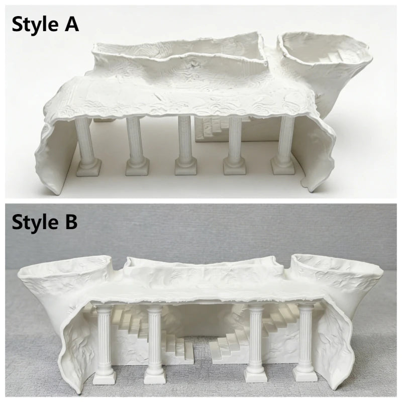 Décoration aquarium colonne romaine avec grotte pour poissons