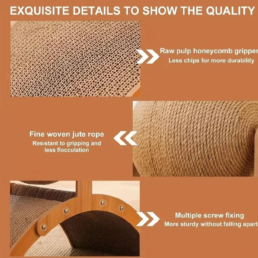 Griffoir pour chat en bois avec balle en sisal – jouet à griffer naturel et résistant pour l’intérieur