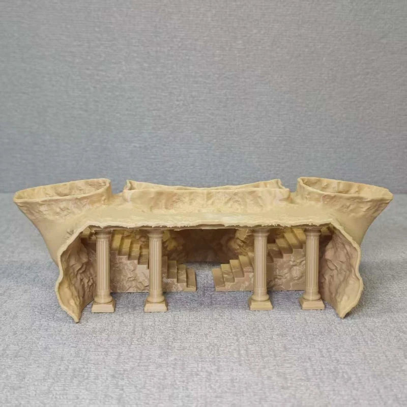 Décoration aquarium colonne romaine avec grotte pour poissons