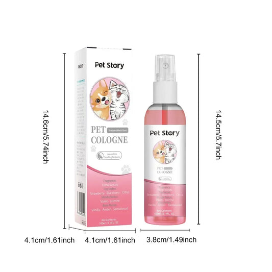 Spray parfumé pour chien et chat 100 ml – désodorisant doux pour animaux