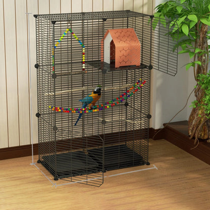 Cage à oiseaux en métal avec structure en fer pour perroquets, pigeons et petits oiseaux