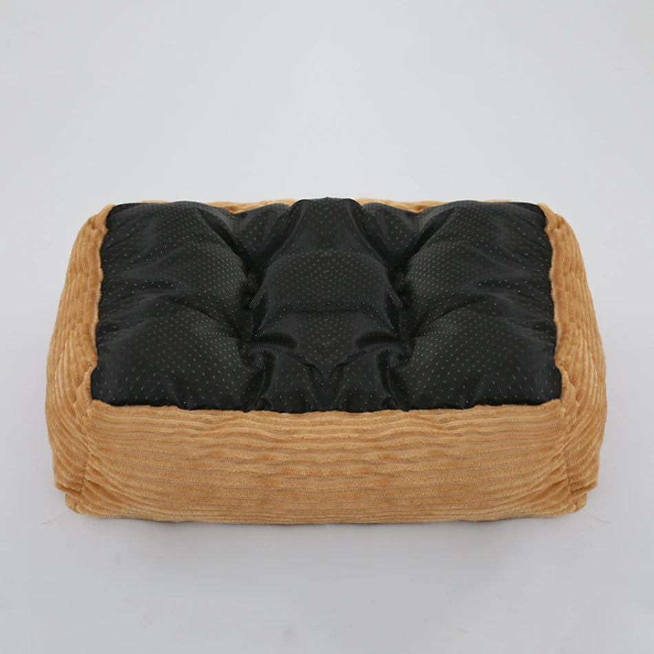 Panier carré en peluche pour chien et chat – lit confortable et imperméable pour petits et grands animaux