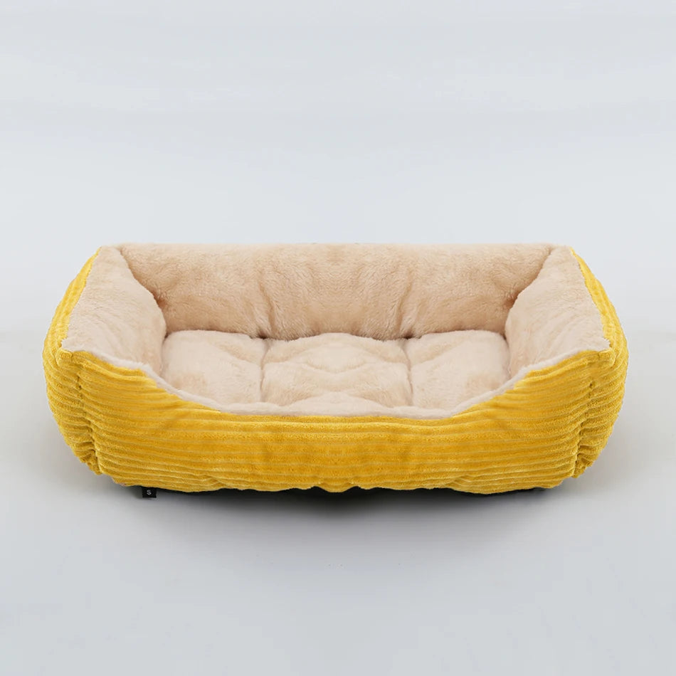 Panier carré en peluche pour chien et chat – lit confortable et imperméable pour petits et grands animaux