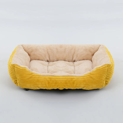 Panier carré en peluche pour chien et chat – lit confortable et imperméable pour petits et grands animaux