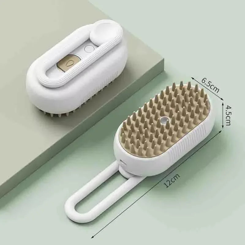 Brosse de toilettage pour chien et chat avec spray intégré – peigne de massage doux antistress USB rechargeable