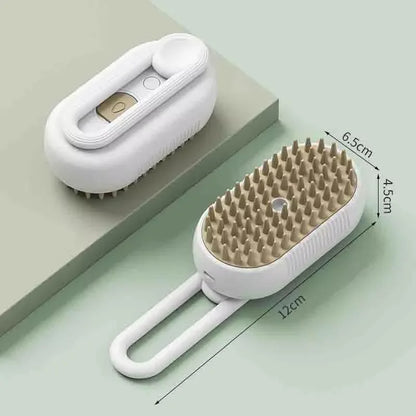 Brosse de toilettage pour chien et chat avec spray intégré – peigne de massage doux antistress USB rechargeable
