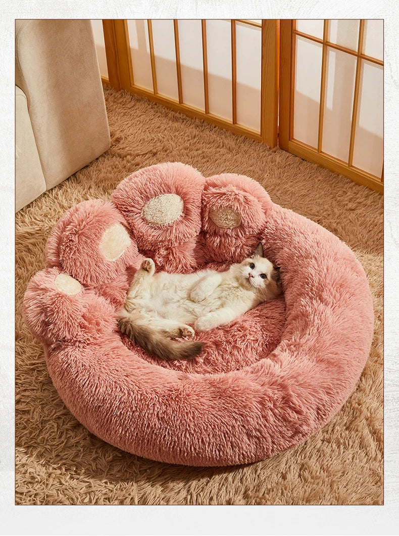 Panier moelleux pour chien et chat – lit d’hiver respirant avec coussin épais pour petits et grands animaux