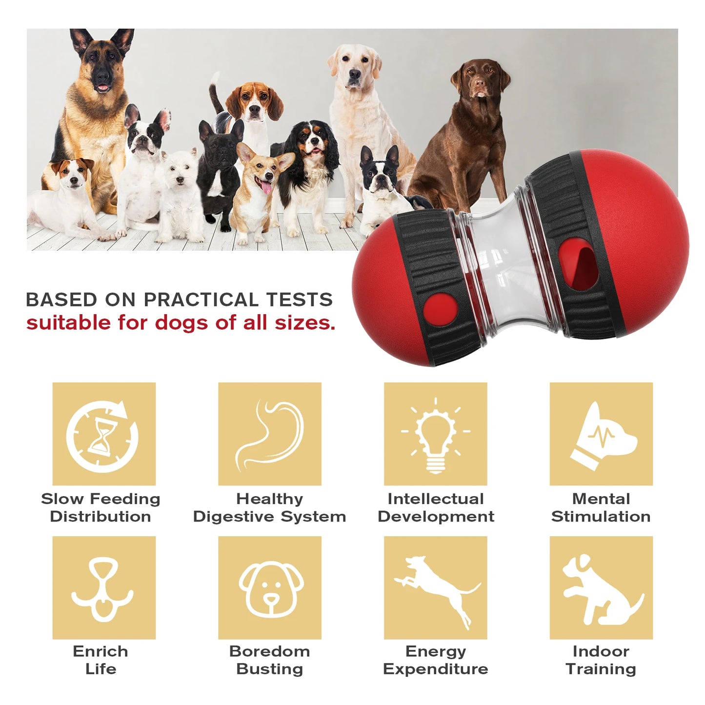 Balle distributrice de friandises pour chien et chat – jouet interactif d’intelligence et d’activité physique