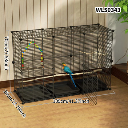 Cage à oiseaux en métal avec structure en fer pour perroquets, pigeons et petits oiseaux