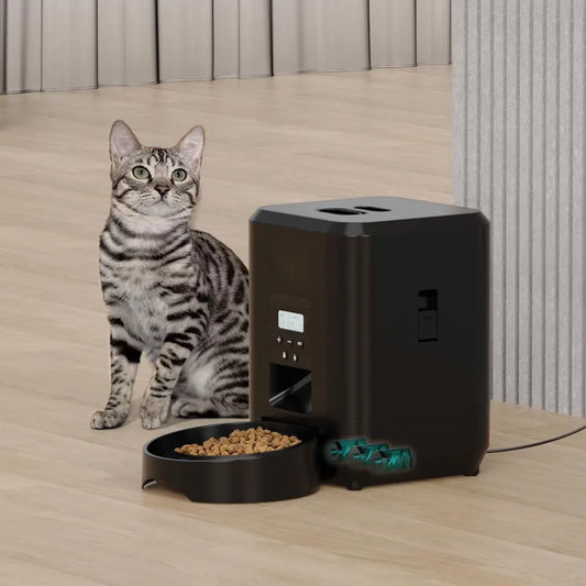 Distributeur automatique programmable pour chat et chien – mangeoire avec écran LCD et portions réglables