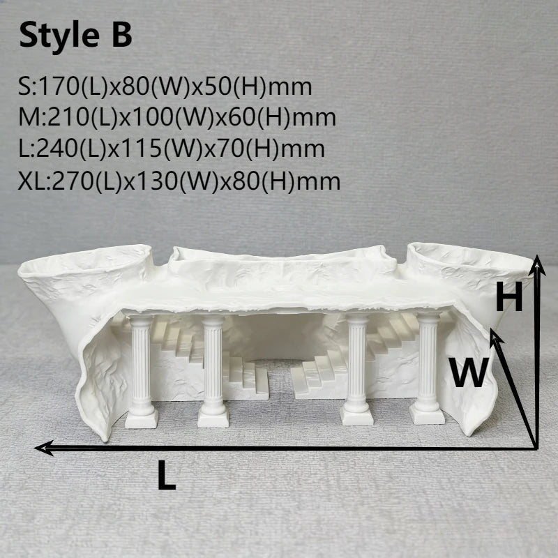 Décoration aquarium colonne romaine avec grotte pour poissons