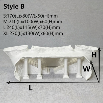 Décoration aquarium colonne romaine avec grotte pour poissons