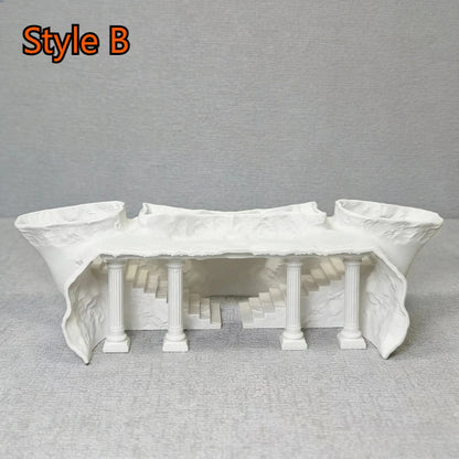 Décoration aquarium colonne romaine avec grotte pour poissons