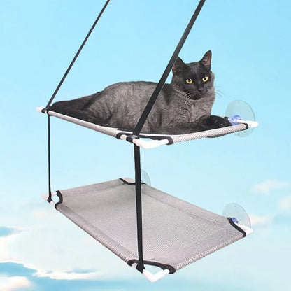 Hamac de fenêtre pour chat avec ventouses