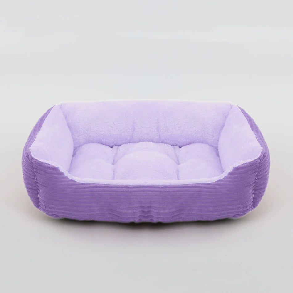 Panier carré en peluche pour chien et chat – lit confortable et imperméable pour petits et grands animaux