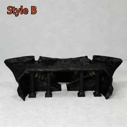 Décoration aquarium colonne romaine avec grotte pour poissons