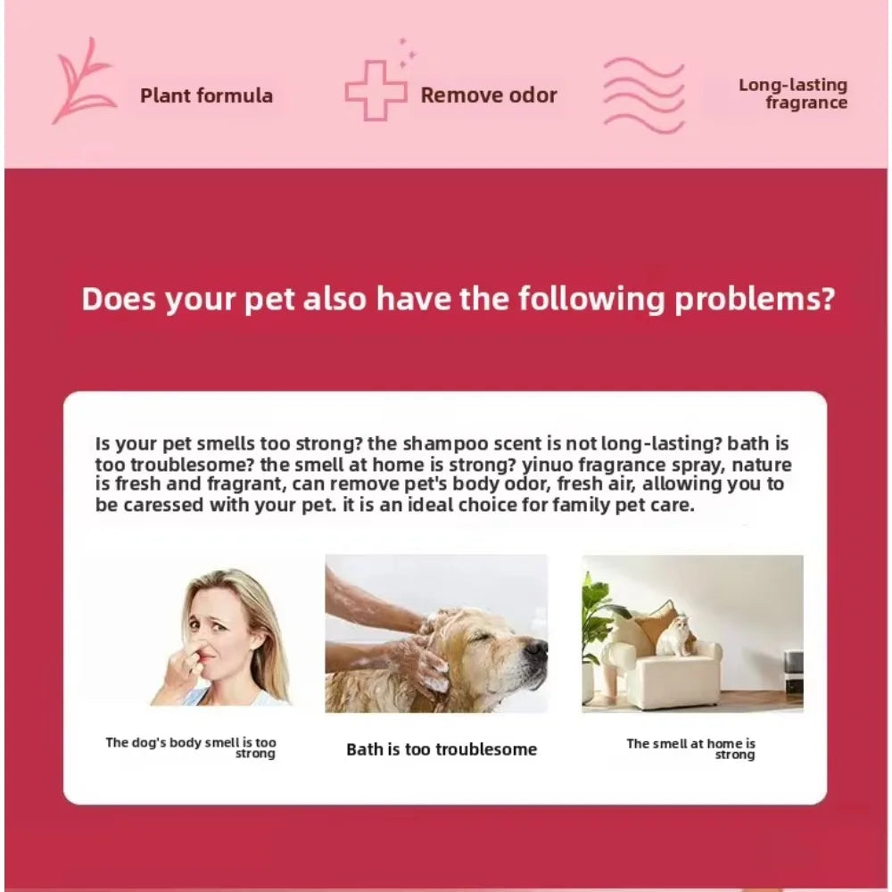 Spray parfumé pour chien et chat 100 ml – désodorisant doux pour animaux