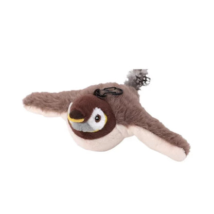 Jouet électrique interactif pour chat et petit chien – oiseau en peluche avec plumes, sons et recharge USB