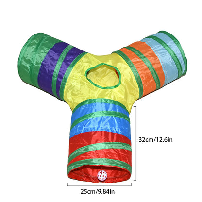 Tunnel de jeu pliable pour chat et petit chien – jouet interactif d’intérieur et d’extérieur