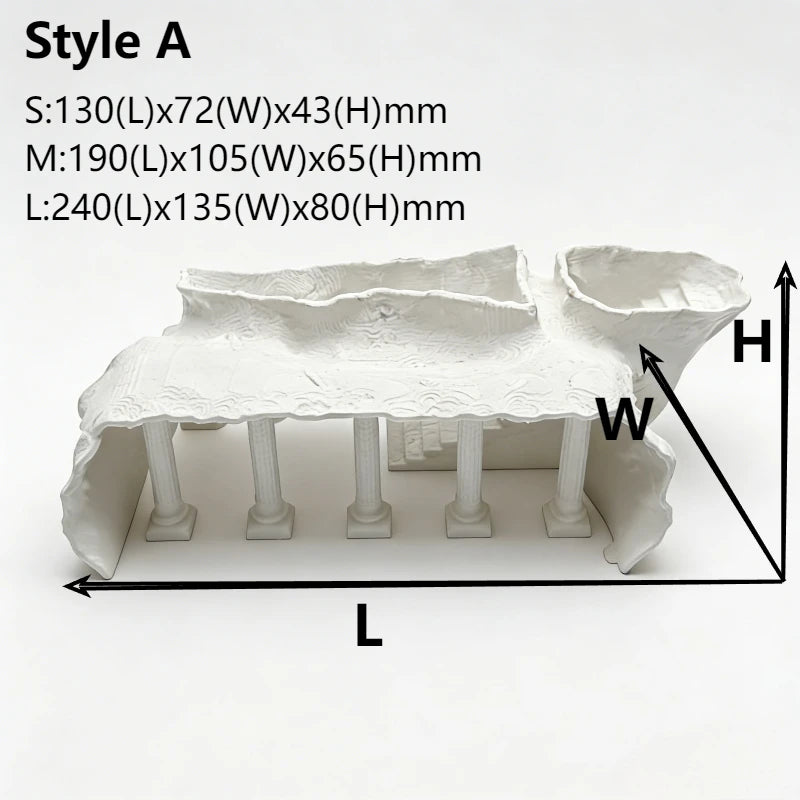 Décoration aquarium colonne romaine avec grotte pour poissons