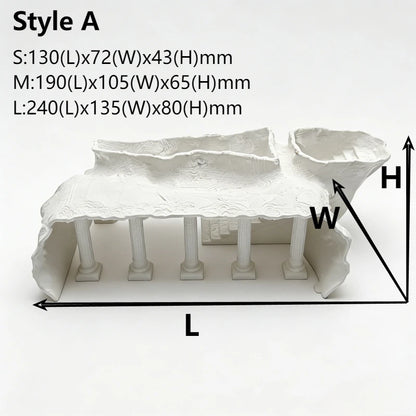 Décoration aquarium colonne romaine avec grotte pour poissons