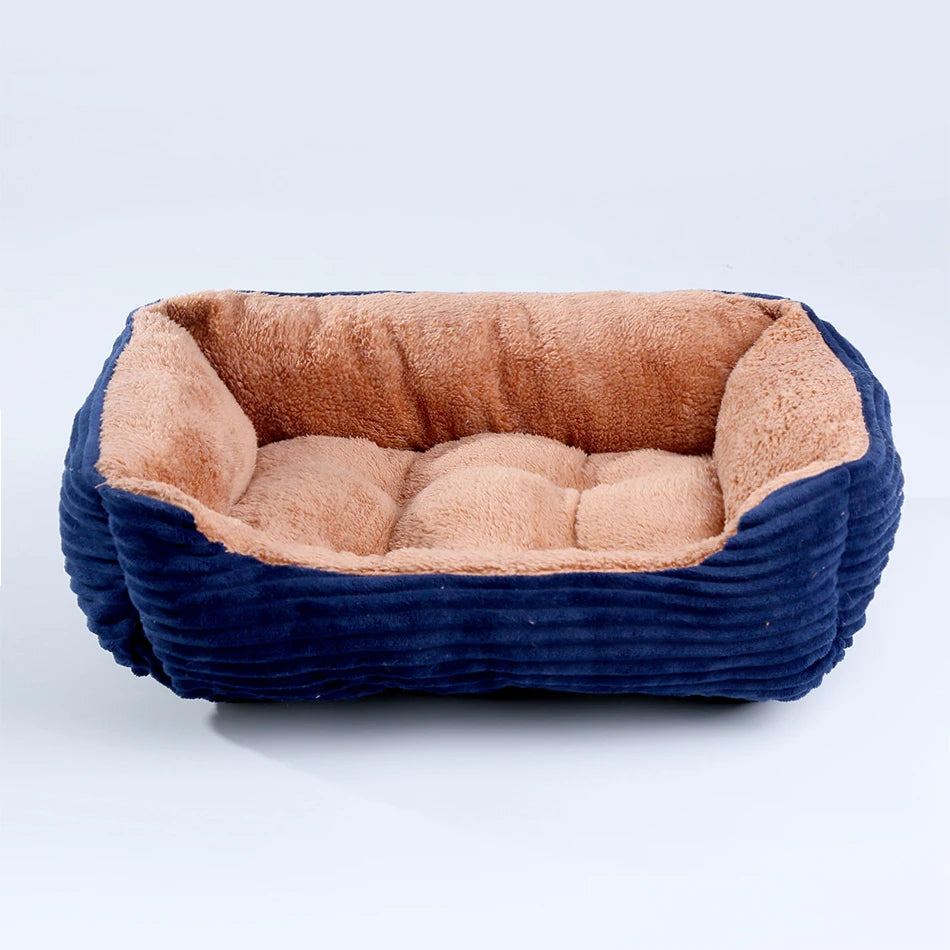 Panier carré en peluche pour chien et chat – lit confortable et imperméable pour petits et grands animaux