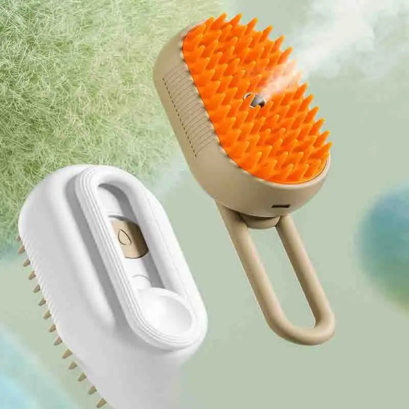 Brosse de toilettage pour chien et chat avec spray intégré – peigne de massage doux antistress USB rechargeable